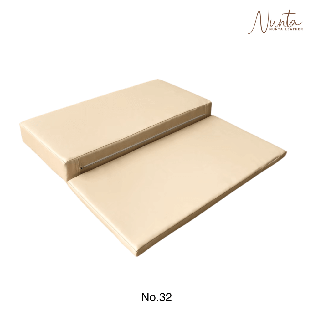 เบาะรองนั่ง พับได้ NUNTA LEATHER RISE FOLDABLE SEAT 60X60X10CM สีครีมอ่อน_2